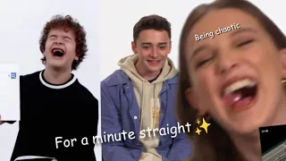 Stranger Things cast being chaotic for a minute straight