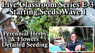 Live Classroom E-3:  Seed Starting Herbs and Perennial Flowers & When to Seed Start Different Crops