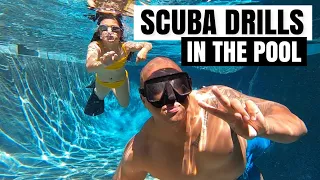 Scuba Diving in the Pool - Ditch & Don drills with the family