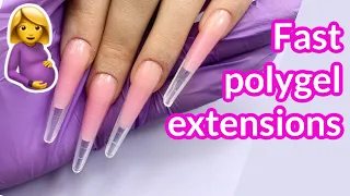 Madam Glam Polygel Nails Tutorial with Dual Forms for Pregnant Client