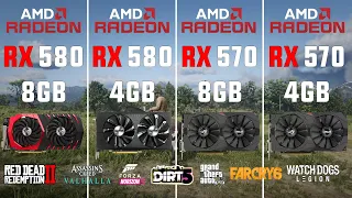 RX 580 8GB vs RX 580 4GB vs RX 570 8GB vs RX 570 4GB Test in 7 Games