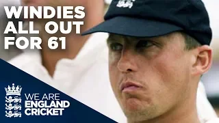 Caddick Takes 4 In 1 Over To Bowl Windies Out For 61 | England v Windies - 2000