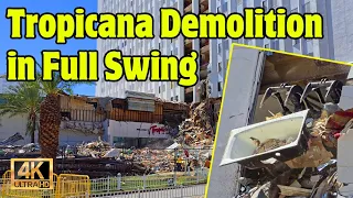 Whole Hotel Rooms Bulldozed out of the Tropicana to be demolished