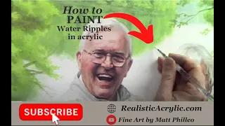 How to Paint Ripples in the Water in Acrylic| REALISTIC ACRYLIC PORTRAIT PAINTING