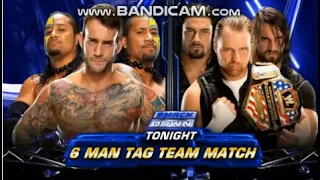 CM PUNK  THE USOS VS THE SHİELD SMACKDOWN JAN 3 2014 MATCH CARD