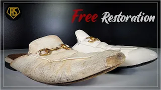 🎧ASMRㅣHow A $1,000 Pair of Gucci Slippers are Professionally Restored ㅣFREE REPAIR EVENTㅣ4K 🖌️