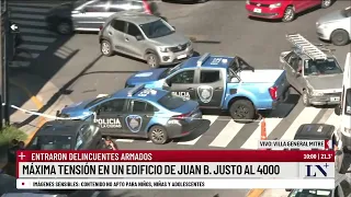 Operativo policial en un edificio de La Paternal:  cuatro delincuentes entraron armados