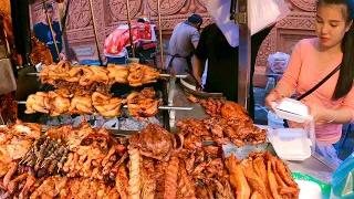 Amazing! Cambodian street food - Delicious Roasted duck, Chicken, Pork selling on the street