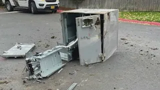 Suspect flees after ripping ATM out of ground