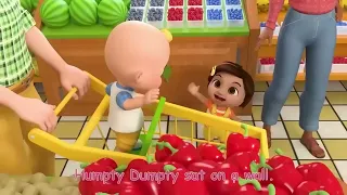 Humpty Dumpty Grocery Shopping ! CoComelon Nursery Rhymes & Kids Poem