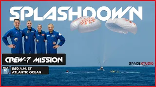 Watch The Live Splashdown of Crew-7 Mission | NASA SpaceX Crew-7 Return Journey Live