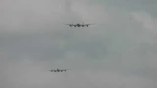 The 2 Lancasters bombers (Thumper & Vera) fly over me 14/09/14 (near peterborough/castor)