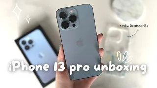 [NEW] Aesthetic Sierra Blue iPhone 13 Pro Unboxing Vlog 💙  & accessories