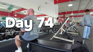 Road to 250lbs Day 74 - Chest focused push day #bodybuilder #coach #chestworkout #shoulderworkout