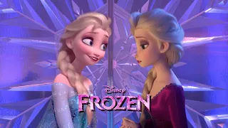 Let it go - Elsa blue dress sings with Elsa purple dress | Frozen 3 Nordic [Fanmade Scene]