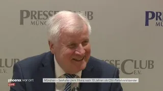 Bilanz nach 10 Jahren CSU: Pressekonferenz mit Horst Seehofer (Bundesinnenminister) am 21.12.18