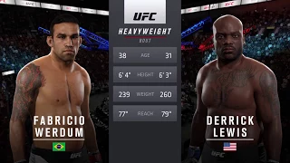 UFC 216: Fabricio Werdum vs Derrick Lewis (simulation)