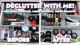 DECLUTTER WITH ME | HUGE INDIVIDUAL, LIQUID AND CREAM EYESHADOW DECLUTTER