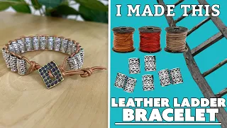 Ladder Bracelet: Weaving Leather & Metal Beads | I Made This