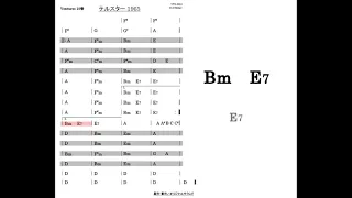 ベンチャーズカラオケ 19巻 テルスター1965 TELSTAR デモ演奏バージョン コード譜付き (DTM 打込み音源) with chord notation