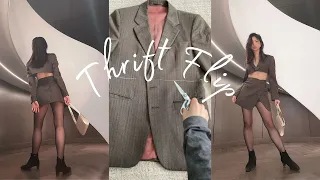 Thrift Flip: DIY Cropped Blazer and Skirt Set