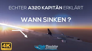 ECHTER A320 PILOT erklärt DESCEND PLANNING - VNAV - TOP OF DESCEND 4K MSFS2020 DEUTSCH 2021