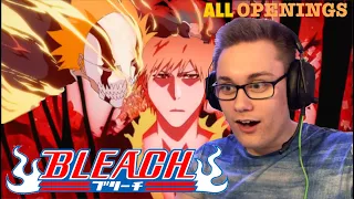 Bleach Openings (1-15) FIRST TIME REACTION | THOSE VISUALS... AND THE MUSIK.. WOW!!