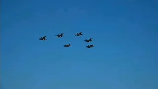 Desfile Aereo de la Fuerza Aerea de Chile (FACH) durante el Aniversario °92 institucional