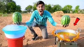 Boiling Watermelon in Hot Oil & Freezing It | What Will happen?