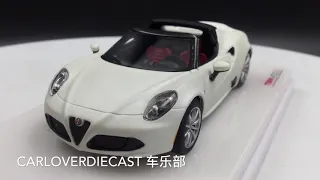 TSM-Model Alfa Romeo 4C Spider Matte White Resin Scale 1:43 (TSM430141) Available  now