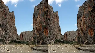 Agio Farago -Schlucht und Strand - Kreta in 3D 4K = 3840x2160 hsbs