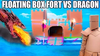 FLOATING BOX FORT CASTLE Vs A DRAGON!! 📦🐲 Fire Breathing, Sword Battle, Box Fort Armour & More!