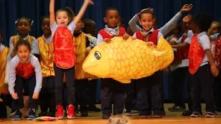 BRCPS Pre-K and Kindergartners Dance and Sing "Fishing Song" In Chinese!