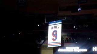 Adam Graves jersey raised to the rafters