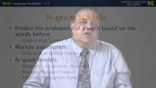 Lecture 37 — Language Modeling (1/3) - Natural Language Processing | Michigan