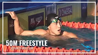 Jonathan Gim Takes Win in Men's 50 Freestyle | 2023 Speedo Junior Nationals