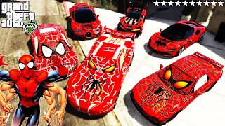 GTA 5 - Stealing SECRET SPIDERMAN CARS With Franklin | (Real Life Cars #109)