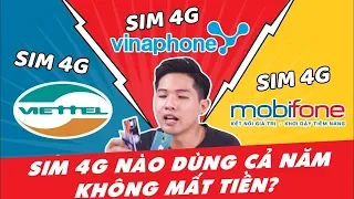 Mua SIM 4G nào dùng 1 năm không mất tiền & nhanh nhất !