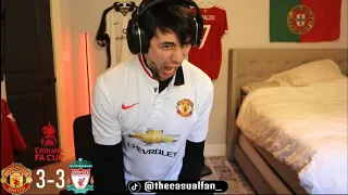 MANCHESTER UNITED 4-3 LIVERPOOL FAN REACTION | FA CUP GOAL REACTION HIGHLIGHTS |