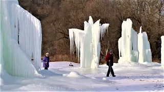 Plumber taps artesian well to create spectacular ice sculptures