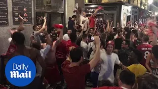 Liverpool fans go wild on the streets of Madrid after Champions League victory