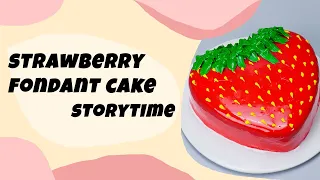 🔥 HOW TO MAKE STRAWBERRY FONDANT CAKE 🔥 BOO STORYTIME 🔥