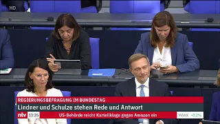 LIVE: Regierungsbefragung Minister:innen Lindner und Schulze im Bundestag