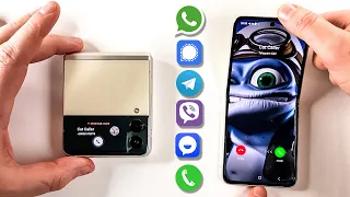 Two Samsung Z Flip 3 Incomig Call, WhatsApp, Telegram, TamTam, Signal & Viber at the same time