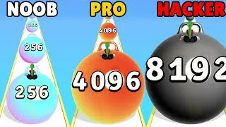 NOOB vs PRO vs HACKER in Yoga Ball Run | Stupid Apple