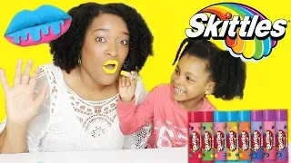 LEARN COLORS WITH MAGIC LIPSTICK ,Baumes Skittles lip smacker