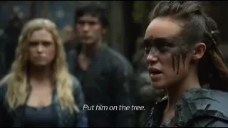 t100 2x09 | bellamy and abby take raven off the tree