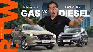 Gas or Diesel Crossover? 2022 Mazda CX-5 AWD Turbo vs Honda CR-V SX DSL