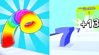 Satisfying Mobile Game... Number Merge Run 3d vs Slinky Hop All Max Level