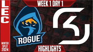 RGE vs SK Highlights | LEC Winter 2024 Week 1 Day 1 | Rogue vs SK Gaming